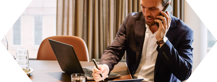 Lawyer working with Coalition on the phone