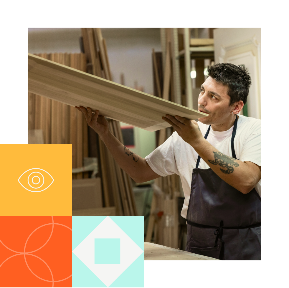 Lumberjack handling processed wood